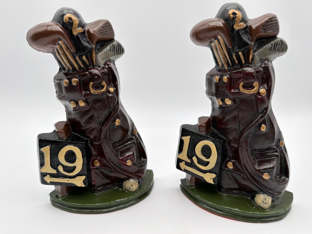 Vintage Cast Iron Golf Bookends