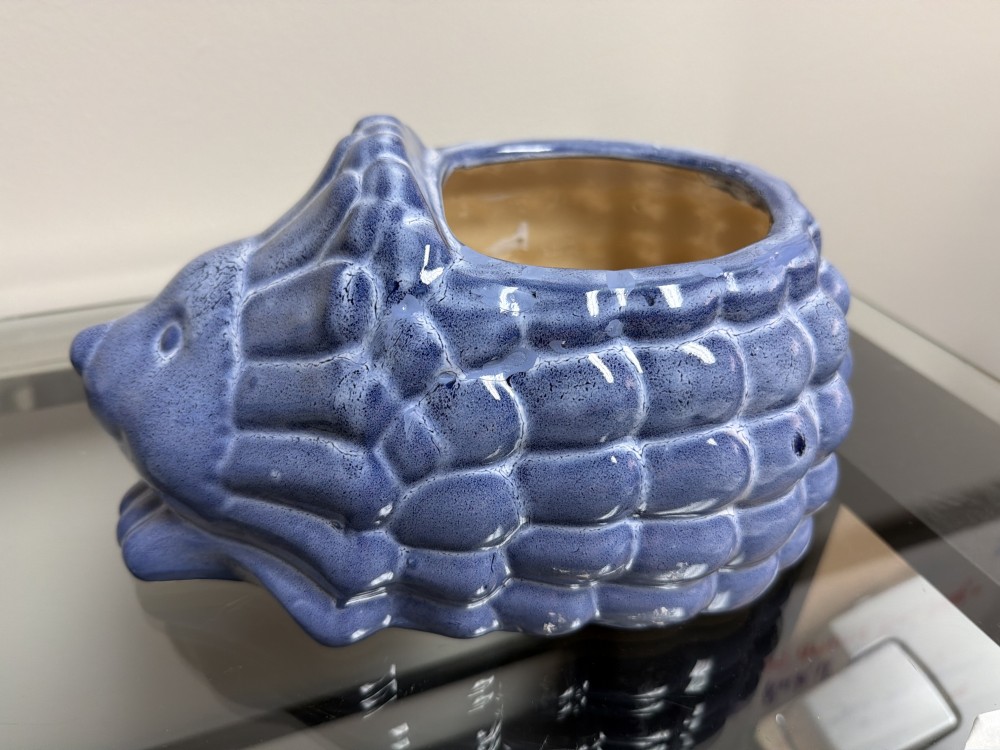 Adorable, new hedgehog blue planter