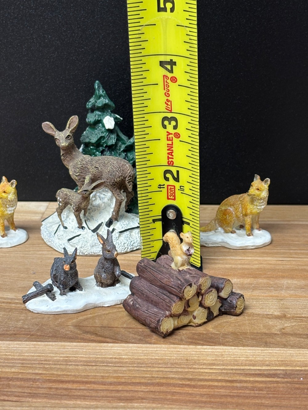 Christmas Village Woodland Animals Deer Fox Rabbits Squirrel Figurines Set of 5