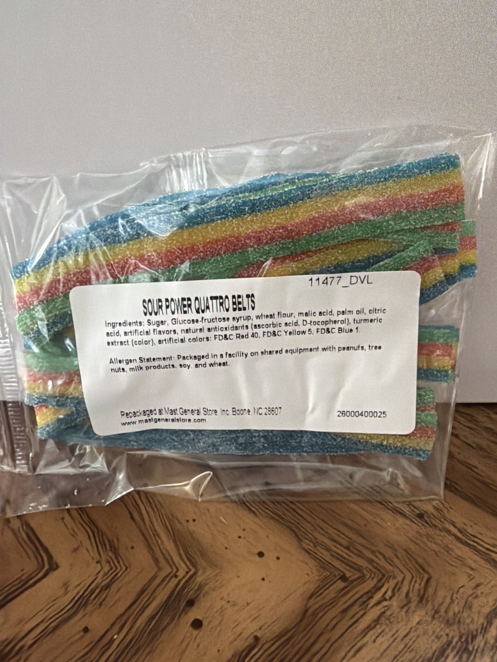 Sour Power Quattro Belts candy
