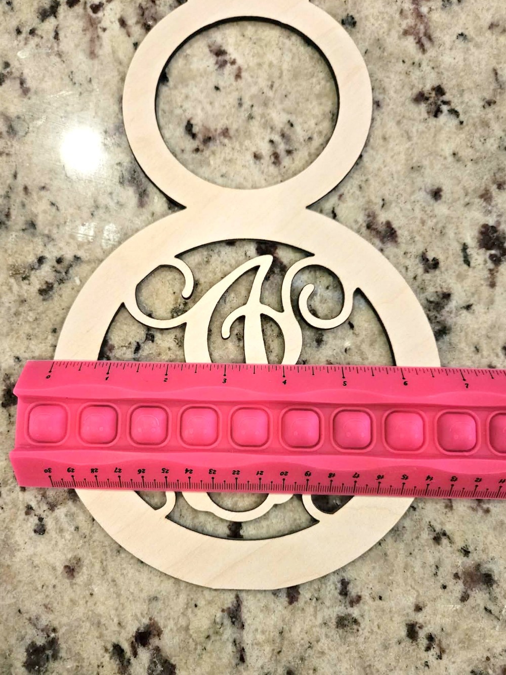 14 in Wood Laser Cut Bunny Monogram - Letter J