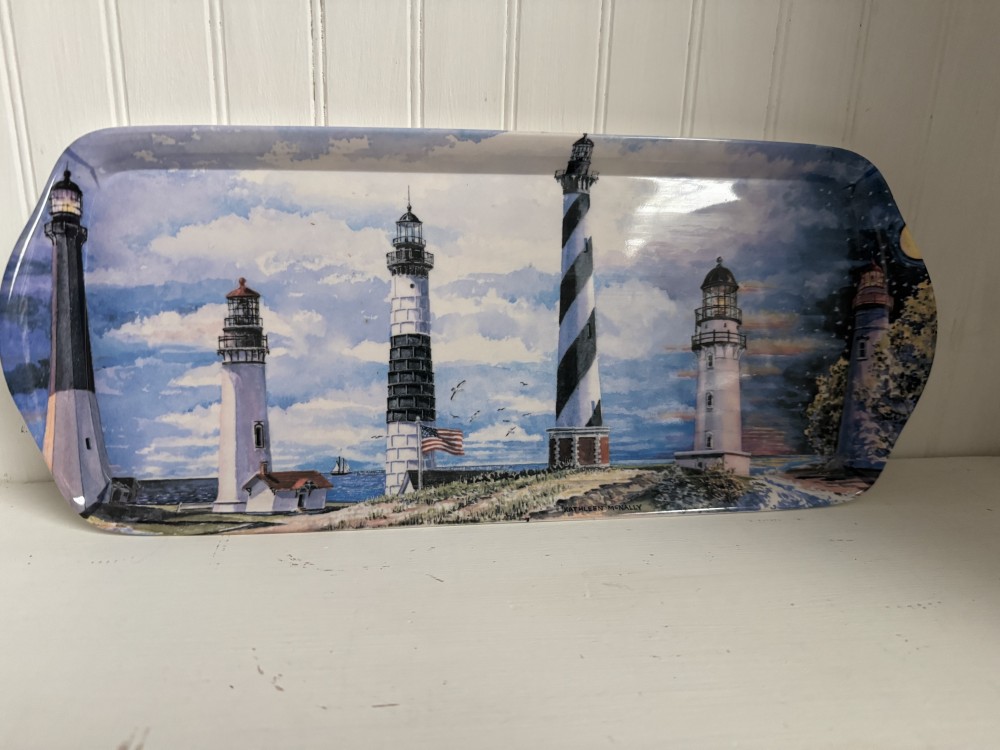TRAY, MELAMINE LIGHTHOUSE