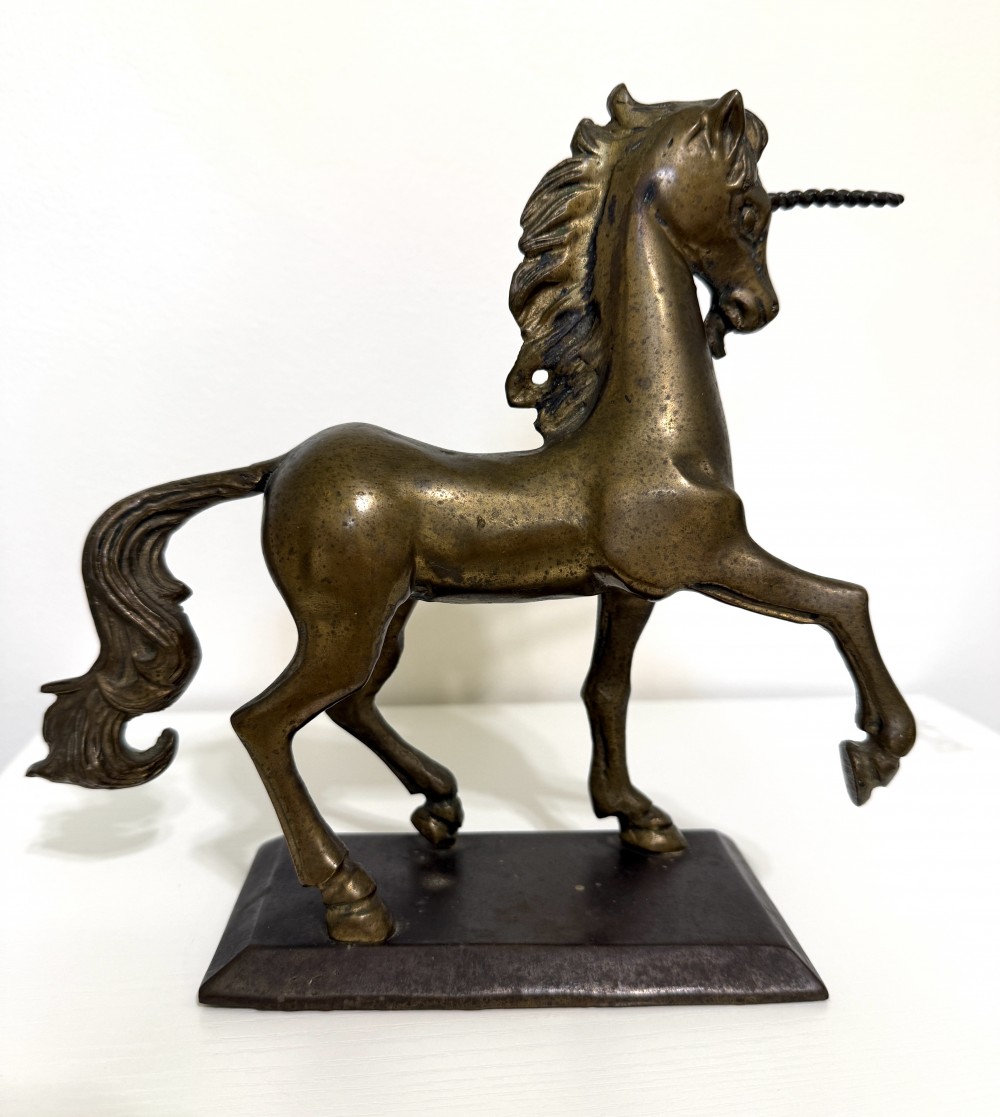 Vintage 1982 Enesco brass unicorn figurine