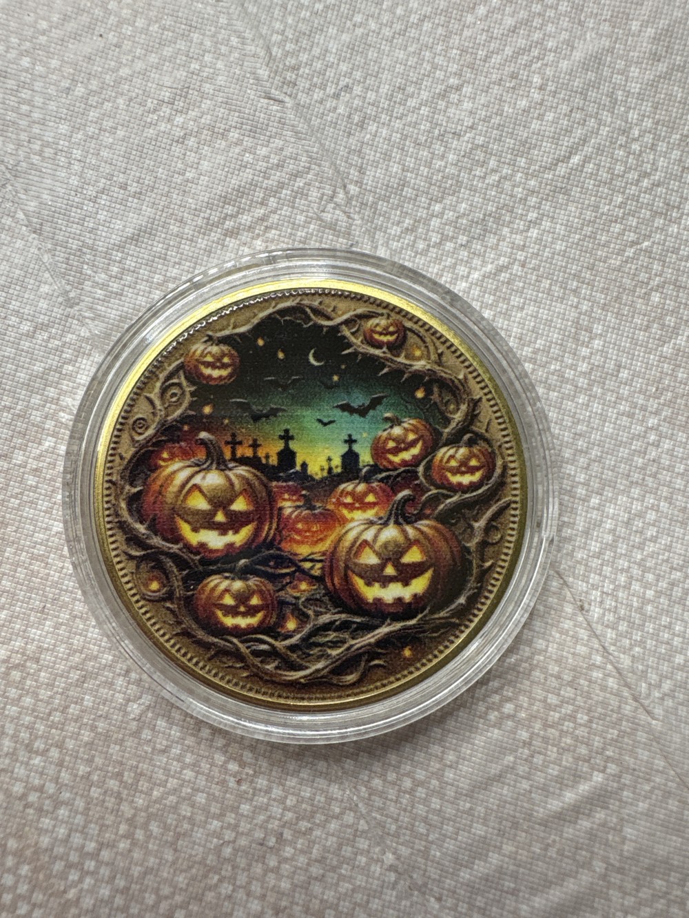 Halloween Coin 2D Scarecrow and Jack o Lanterns