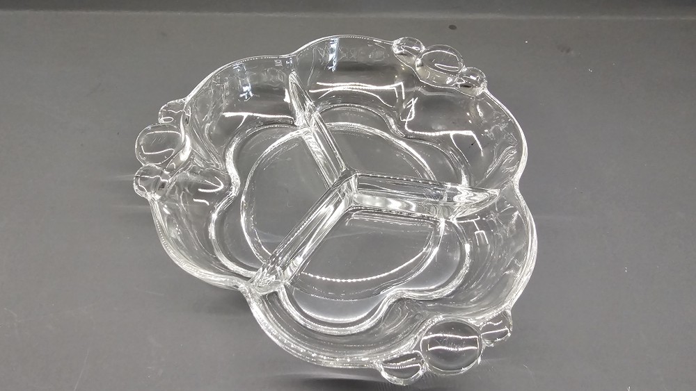 Vintage Canterberry Duncan and Miller 3 part candy dish