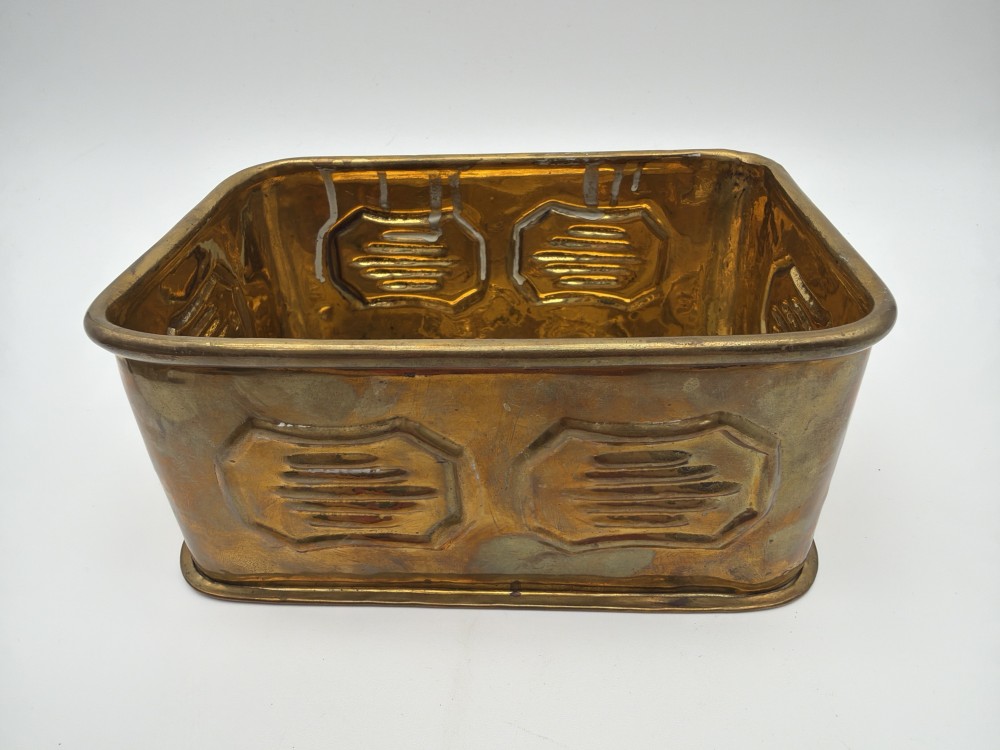 Vtg Rectangular Brass Planter Box