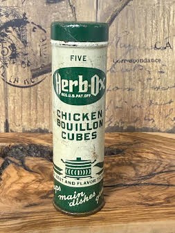 Herb Ox Chicken Bullion Tin Grannycore  Farm Kitchen