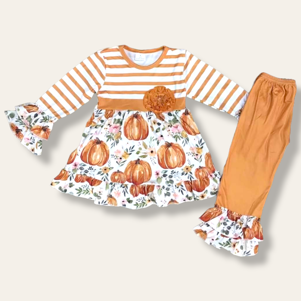 Pumpkin & Ruffles Pant Set