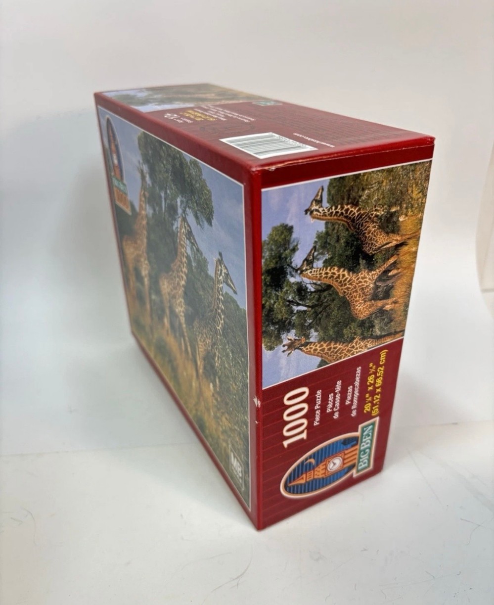 Puzzle Big Ben 1000 Piece Giraffes Safari Wildlife Jigsaw Sealed Milton Bradley
