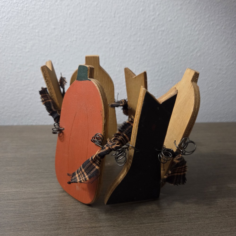 Primitive Folk Art Wood Candle/Jar Ring