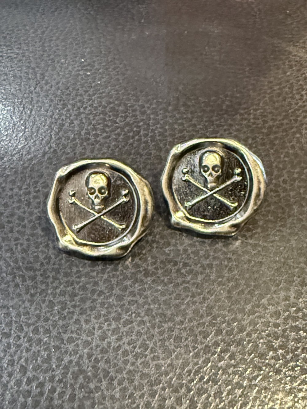 Earrings- Pewter Skull Over Crossbones