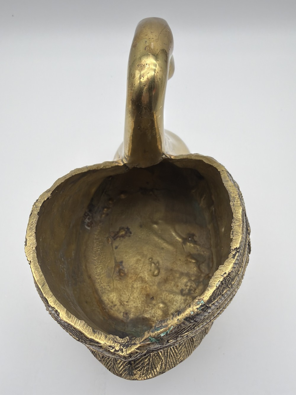 Vintage Cast Brass Swan Planter