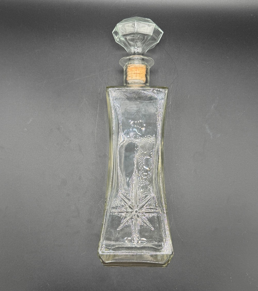 Starburst Decanter Clear Glass with Stopper
