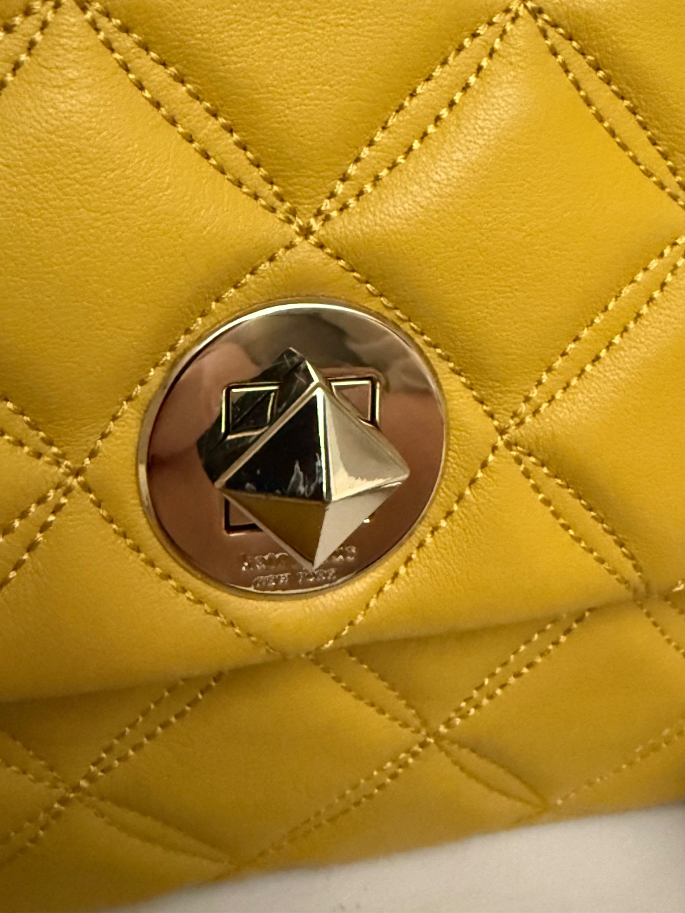 Kate Spade Natalia Crossbody Quilted Yellow with Chain