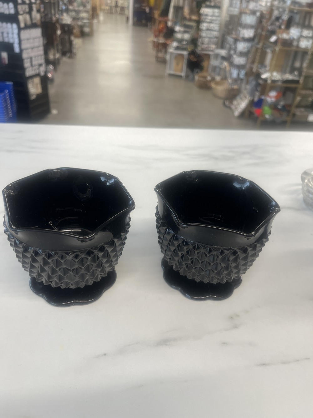 Indiana Glass Tiara candle holders (2)