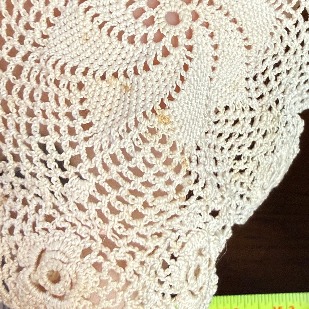 Vintage Hand Crocheted Irish Rose Doily
