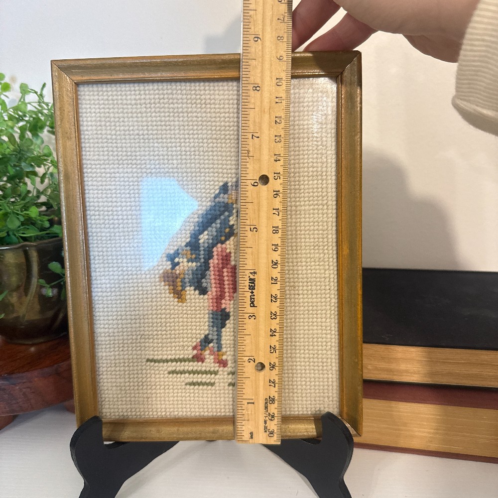 Framed Needlepoint Colonial Figure