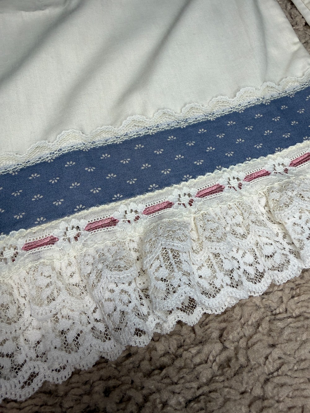 Cottage Core Pillowcases Embellished Edges Set of 2