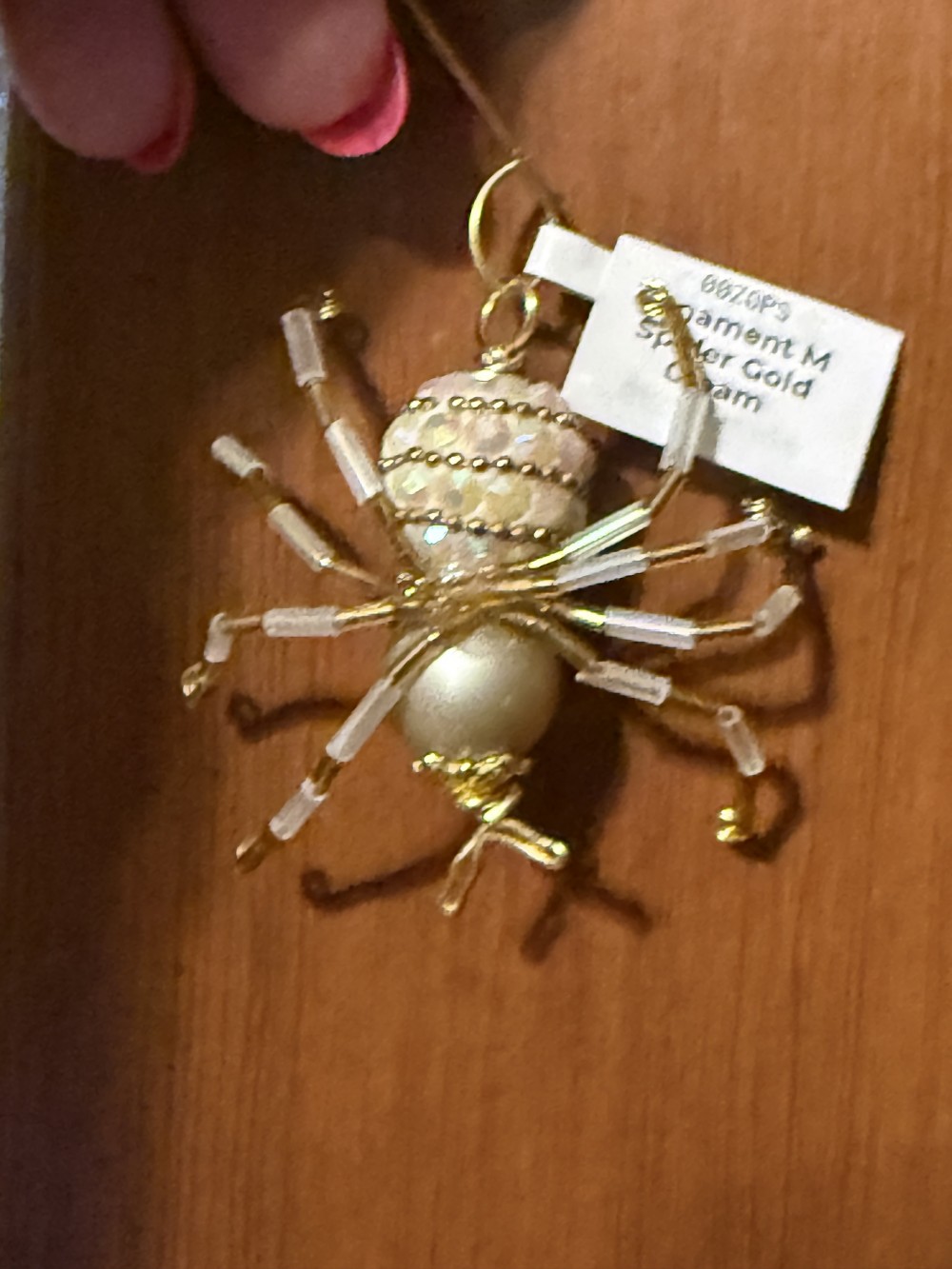 Ornament M Spider Gold Cream