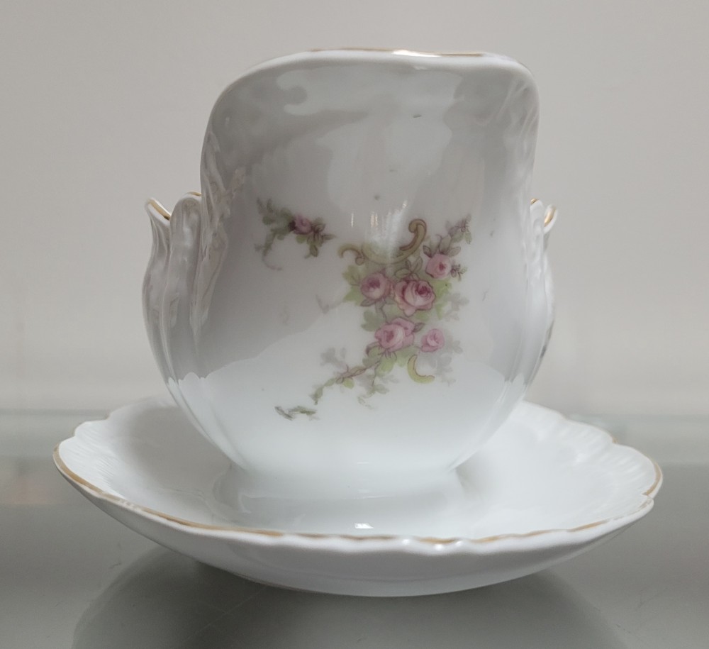 VTG ZS and Co Orleans gravy boat pink roses