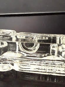 1940s Glass Fire Truck Candy Holder