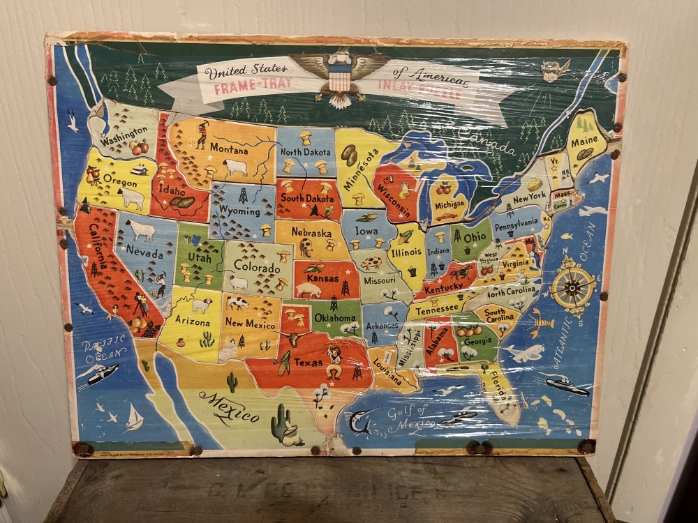 Vtg Whitman USA Map Puzzle