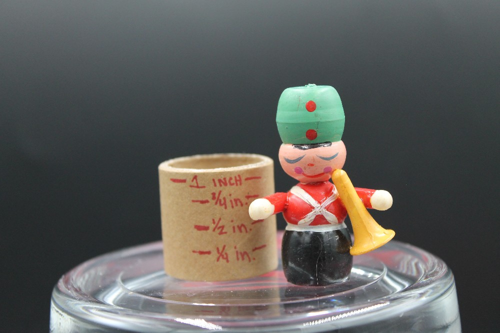 Vtg 1960s handpainted wood toy soldier miniature