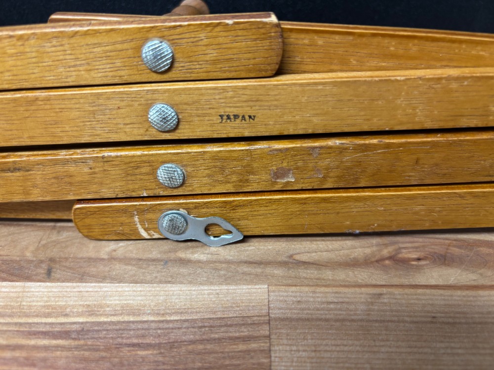 Wooden Accordion Wall Peg Rack 10 Hook Vintage Japan Expandable Hanger