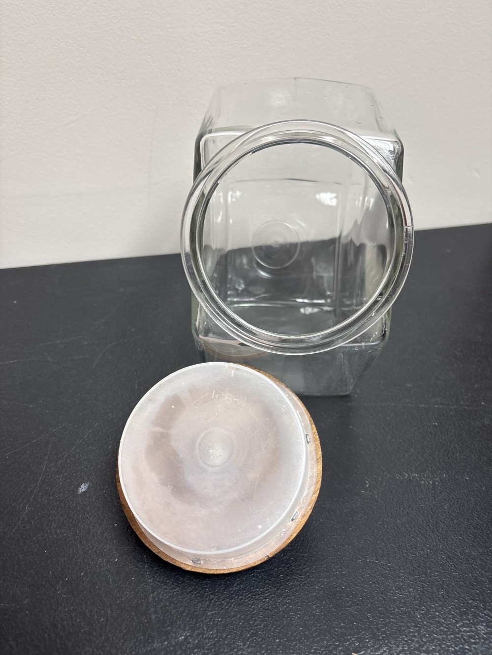 Wood Lid Canister Vintage 4 inch x 7 inch x 10 inch