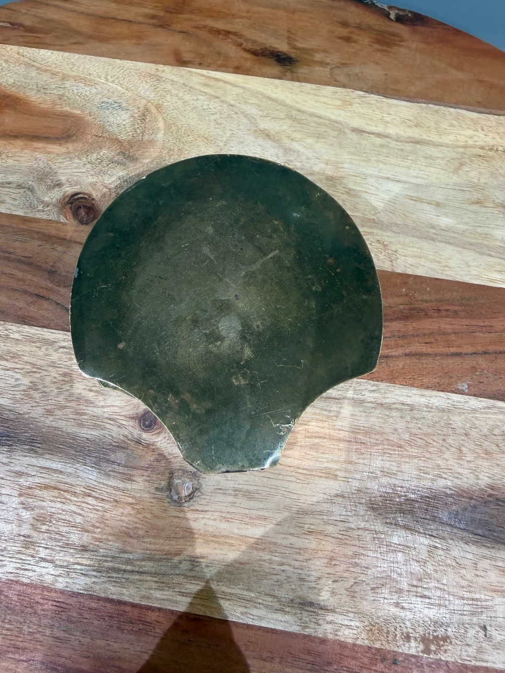 Vintage Hinged Brass Clamshell Trinket Box
