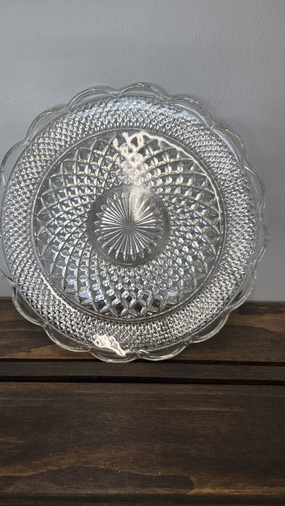 KP-1817 vtg Wexford clear cake plate