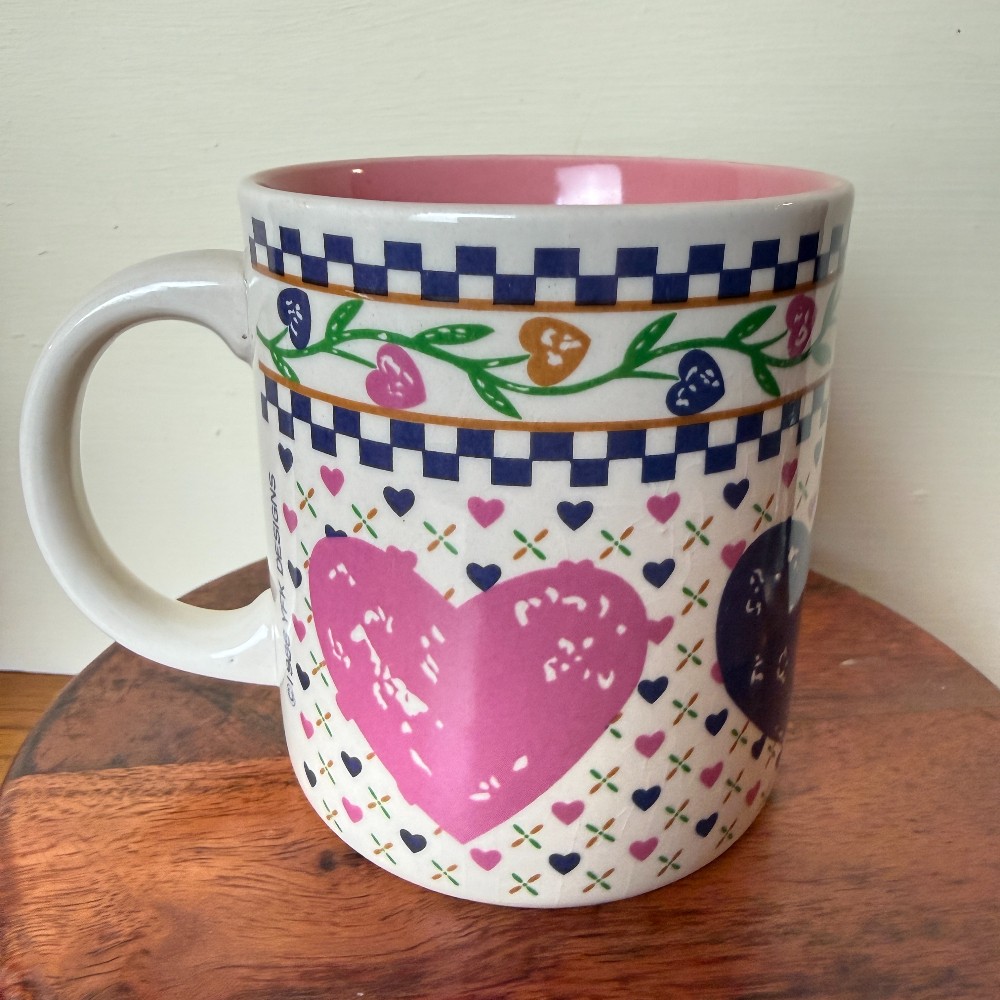 Vintage 1986 Hearts Delight Collection Heart & Vine Mug