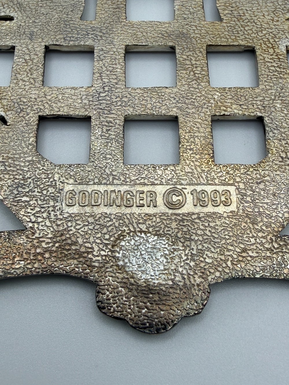 Vintage Godinger Expandable Trivet 1993 - Silver Plated Ornate Victorian Scroll 8.5 Inches to 11 Inches