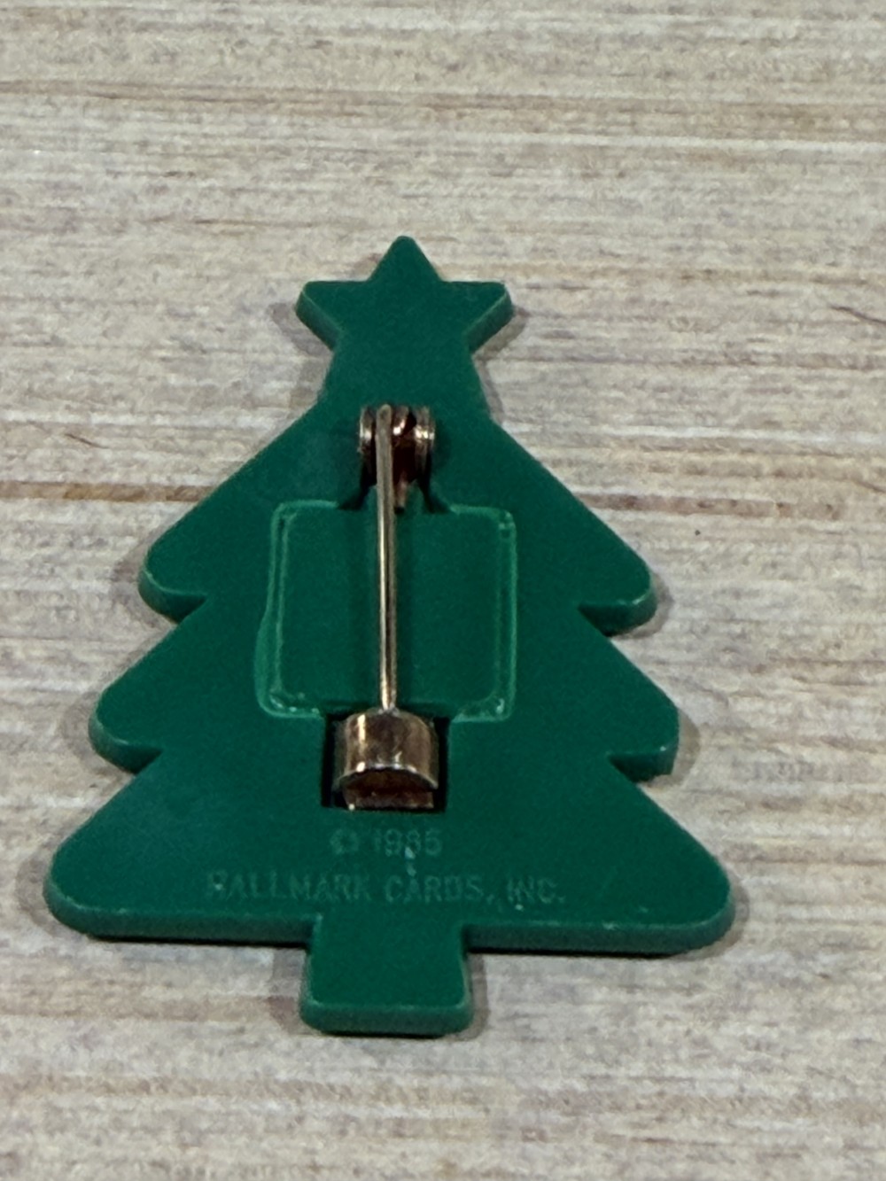Vintage Plastic Christmas Tree Brooch