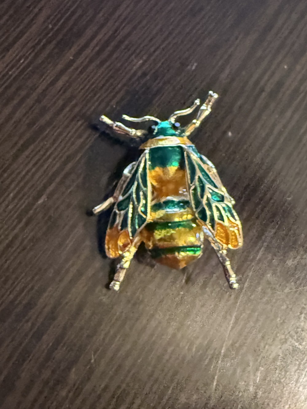 Brooch Pin - Bee in Colorful Enamel Gold