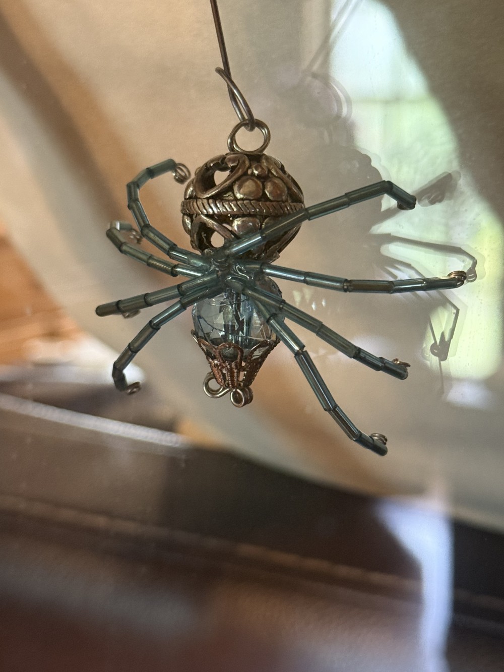 Ornament - Spider Silver & Teal