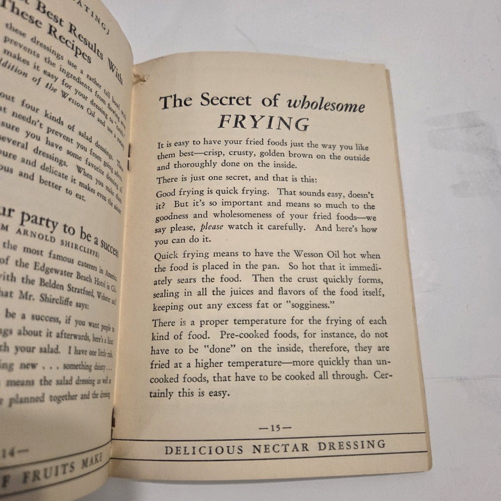 1932 Wesson Oil Everyday Recipes Booklet