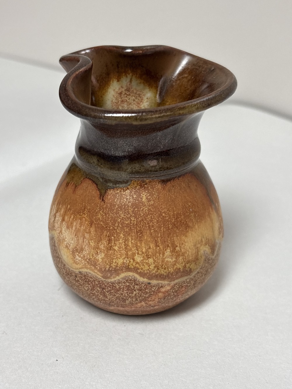 Dirtworks Signed Studio Pottery Drip Glaze Creamer ~4 inch H x 2.5 inch W