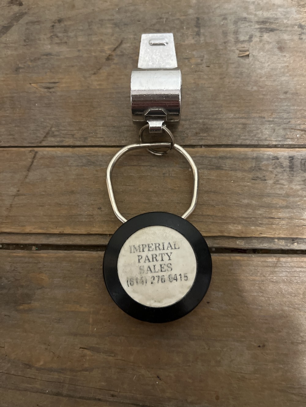 Vtg rotary dial keychain & whistle