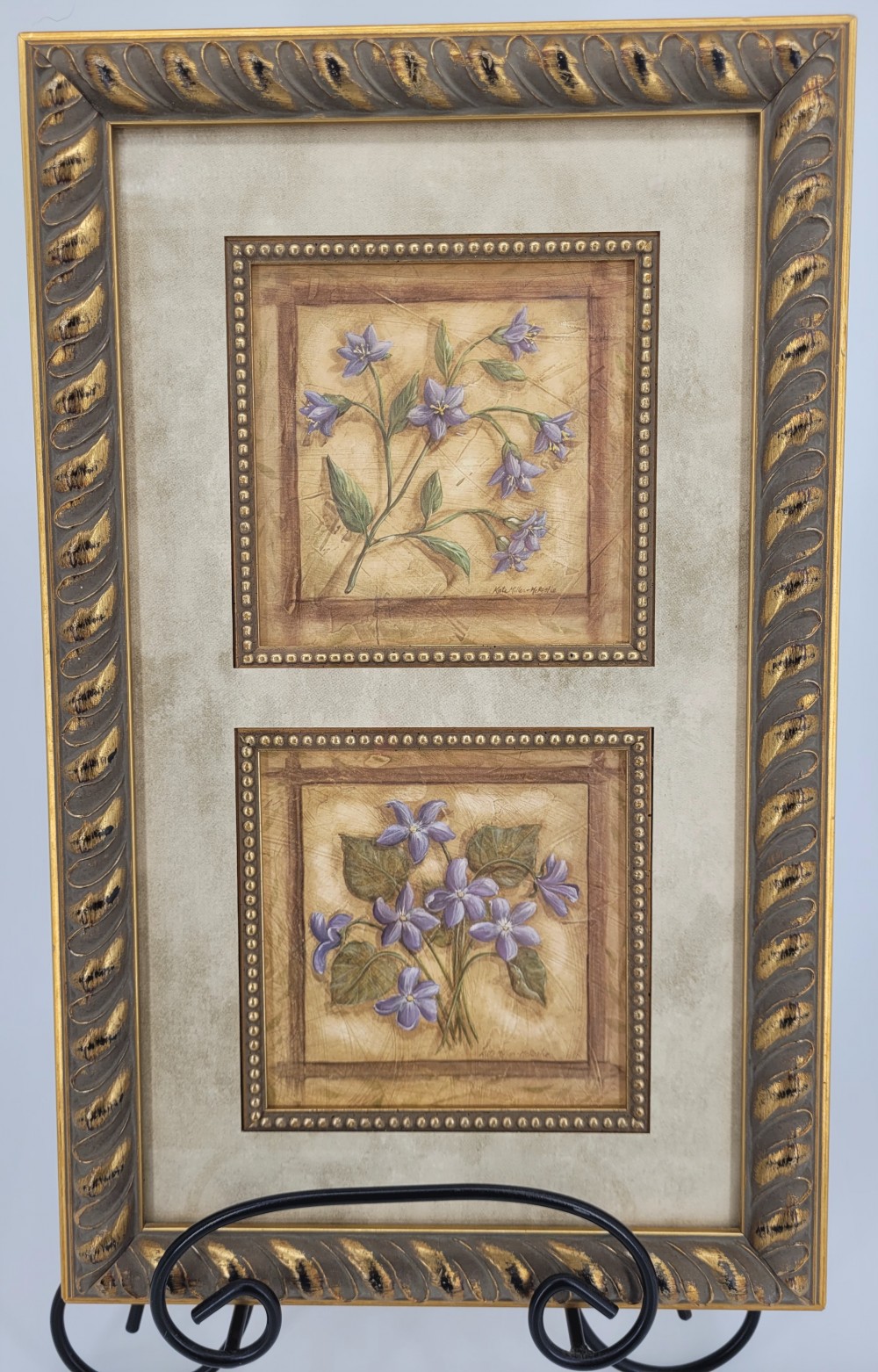 VTG 90s Double Print Bellflowers Wild Violets