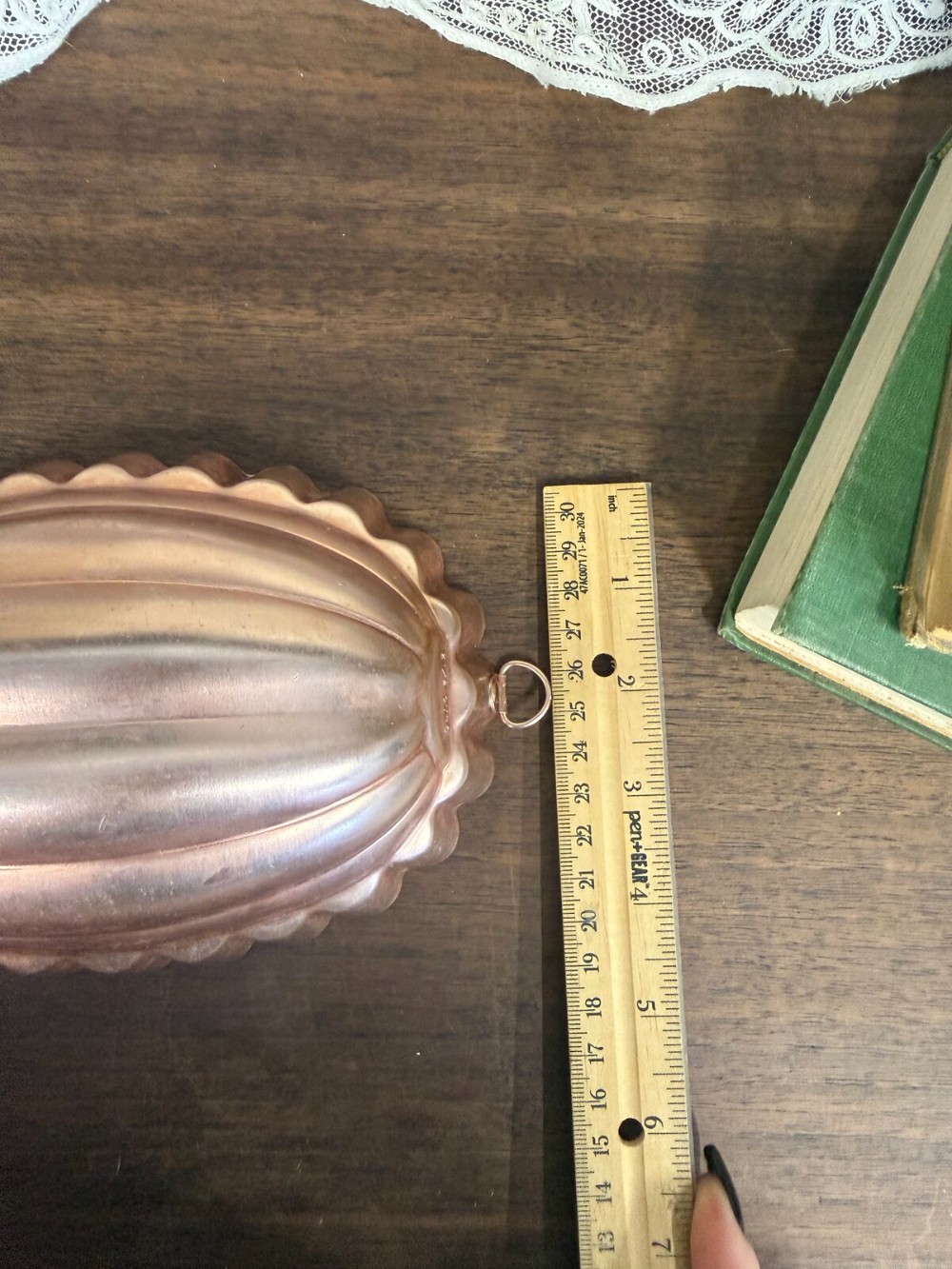 Copper Tone Melon Mold with Hanging Ring