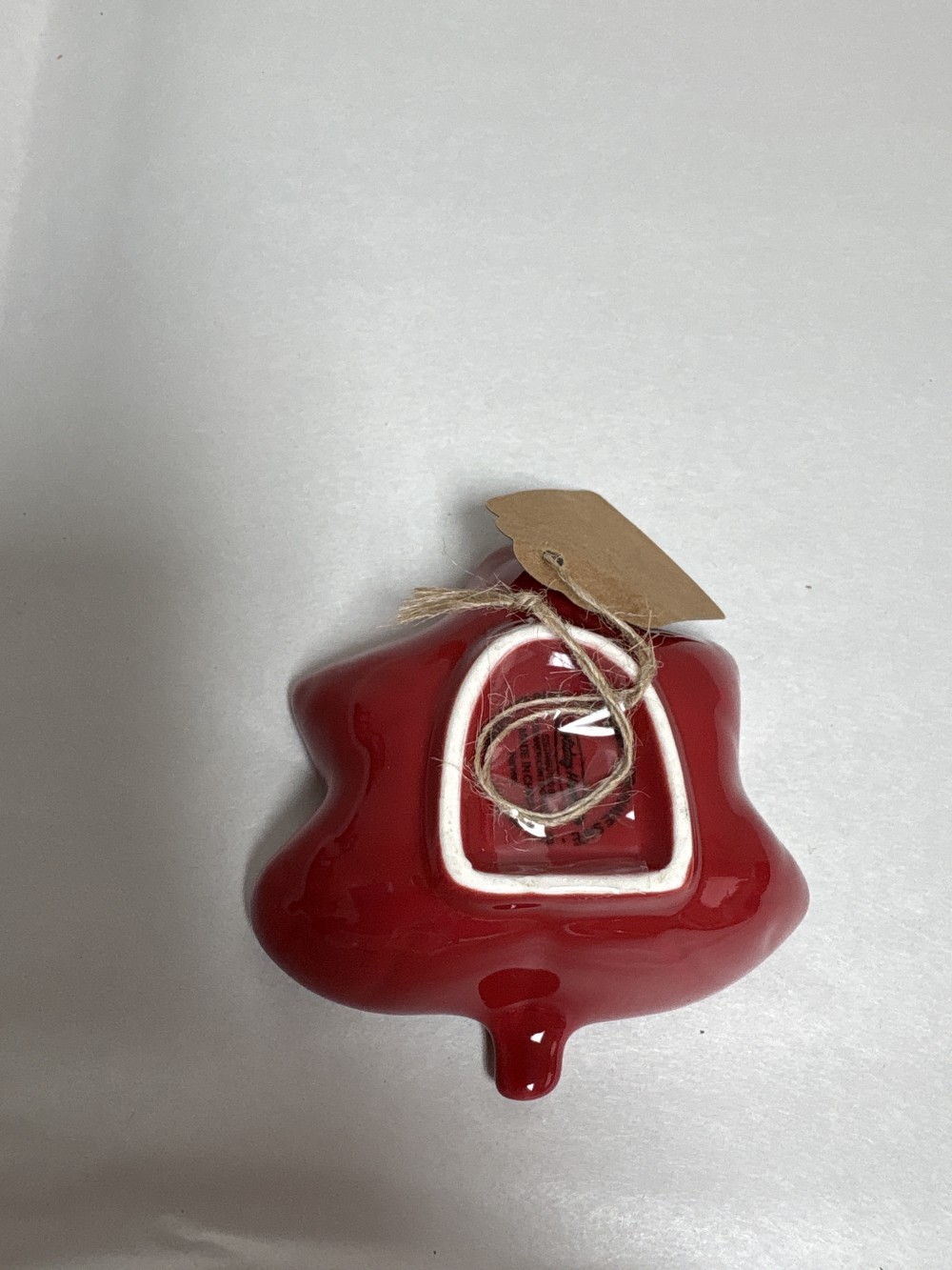 Red Ceramic Leaf Trinket Dish ~3.5 inch L x 3 inch W