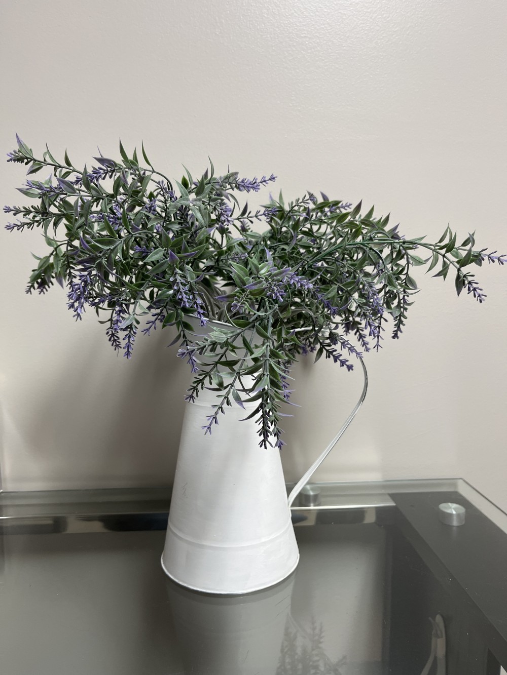 Farmhouse pitcher with lavender