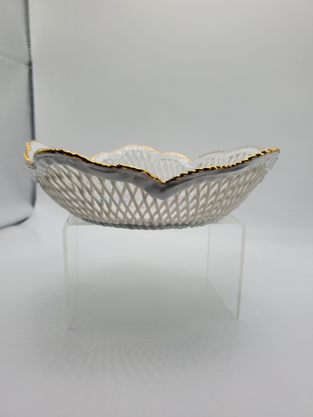 Fine Porcelain Hand Painted Romanian Basket