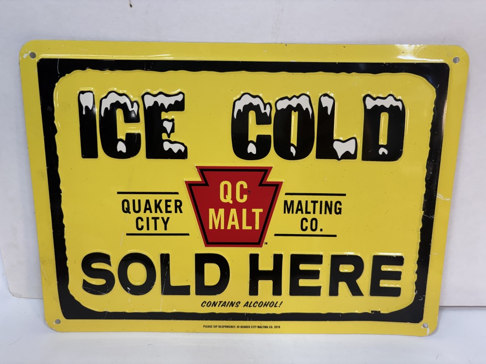 QC Malt Beverage Soda Beer Ice Cold Sign