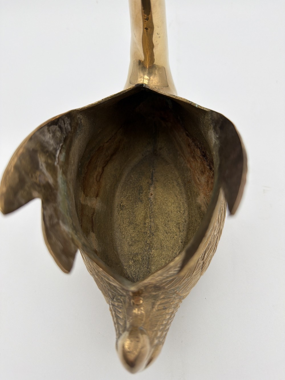 Vintage Brass Swan Planter 12.5 in