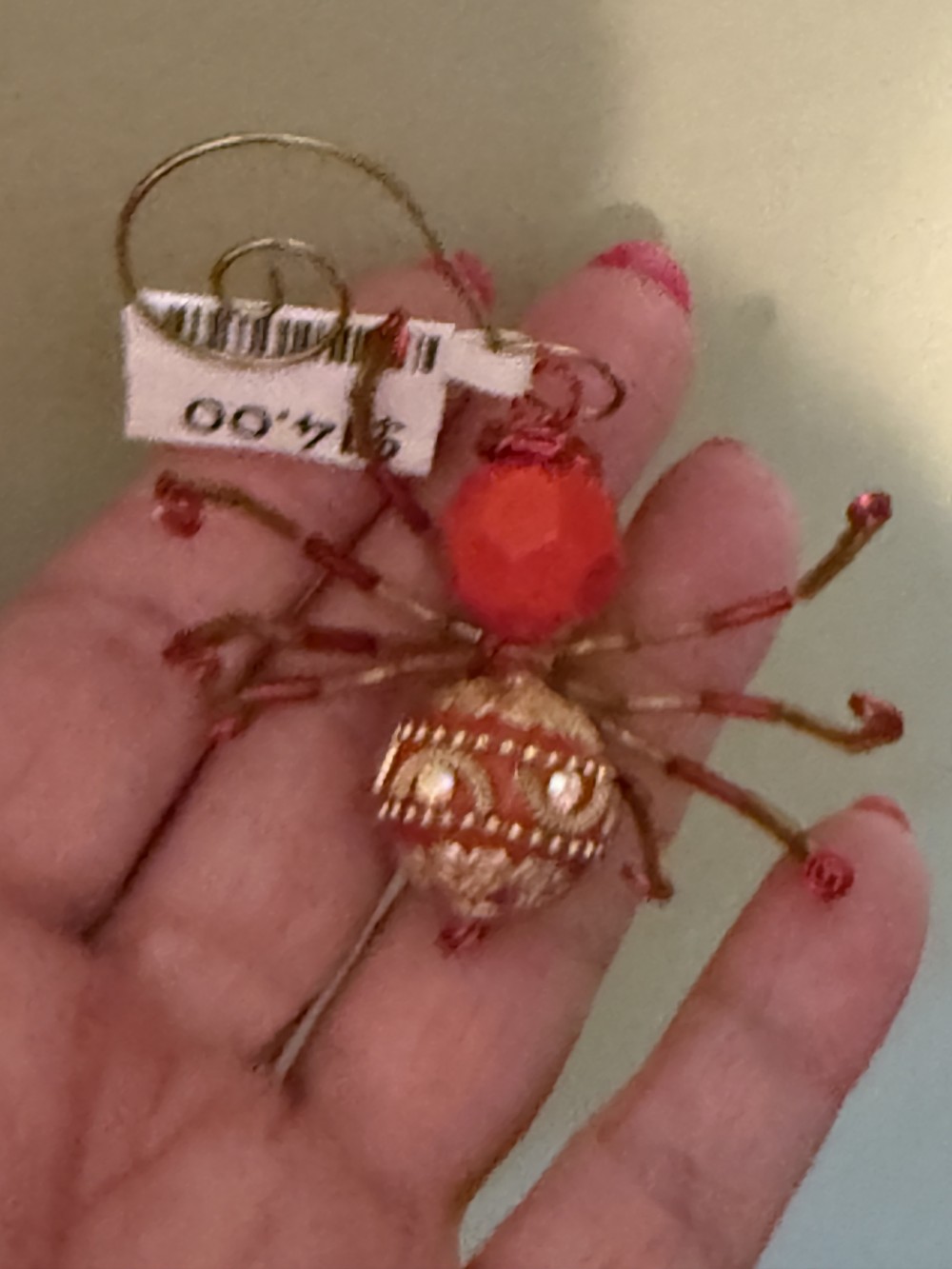 Ornament M Spider Gold Red