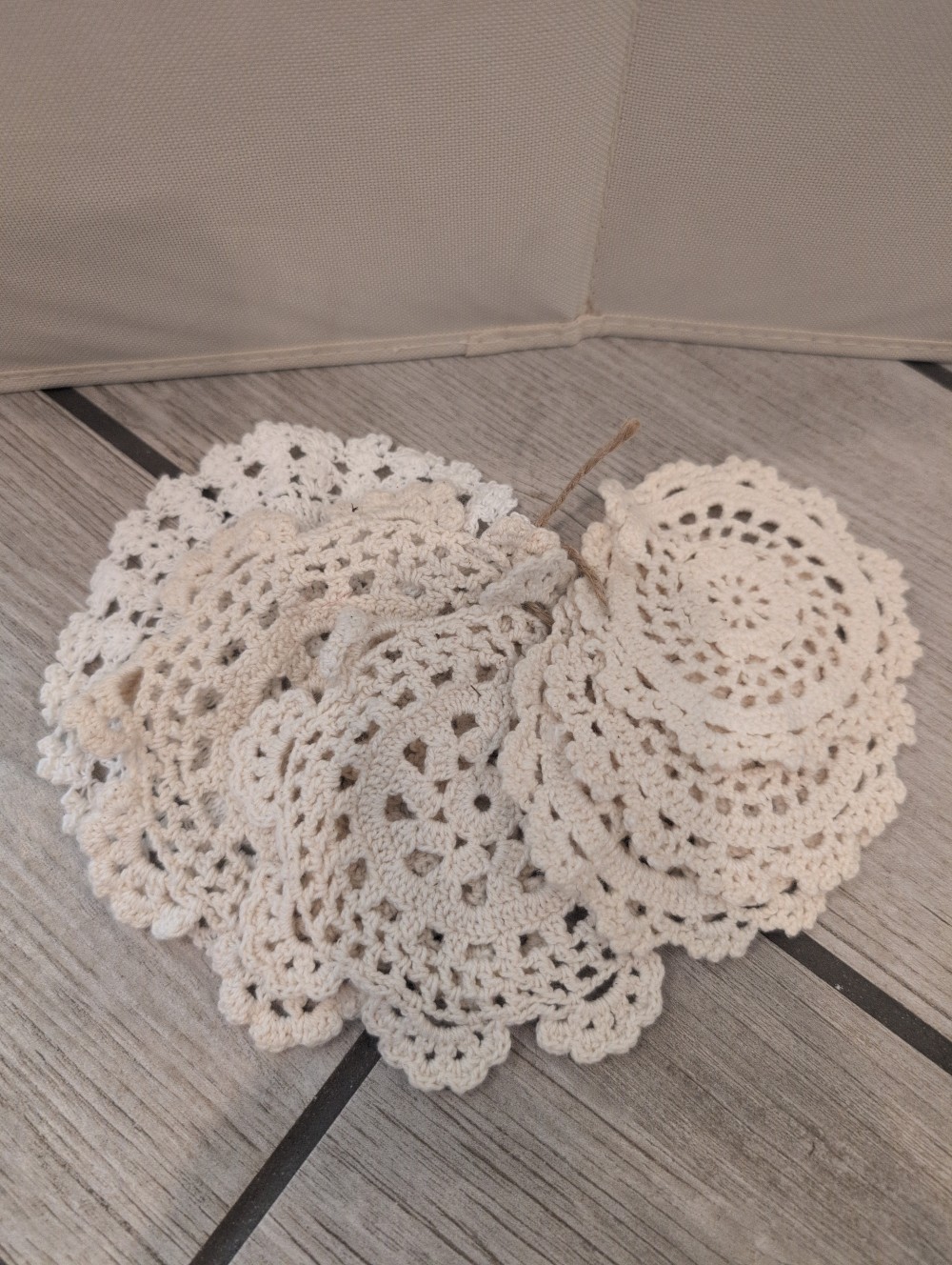 Vintage crochet doilies