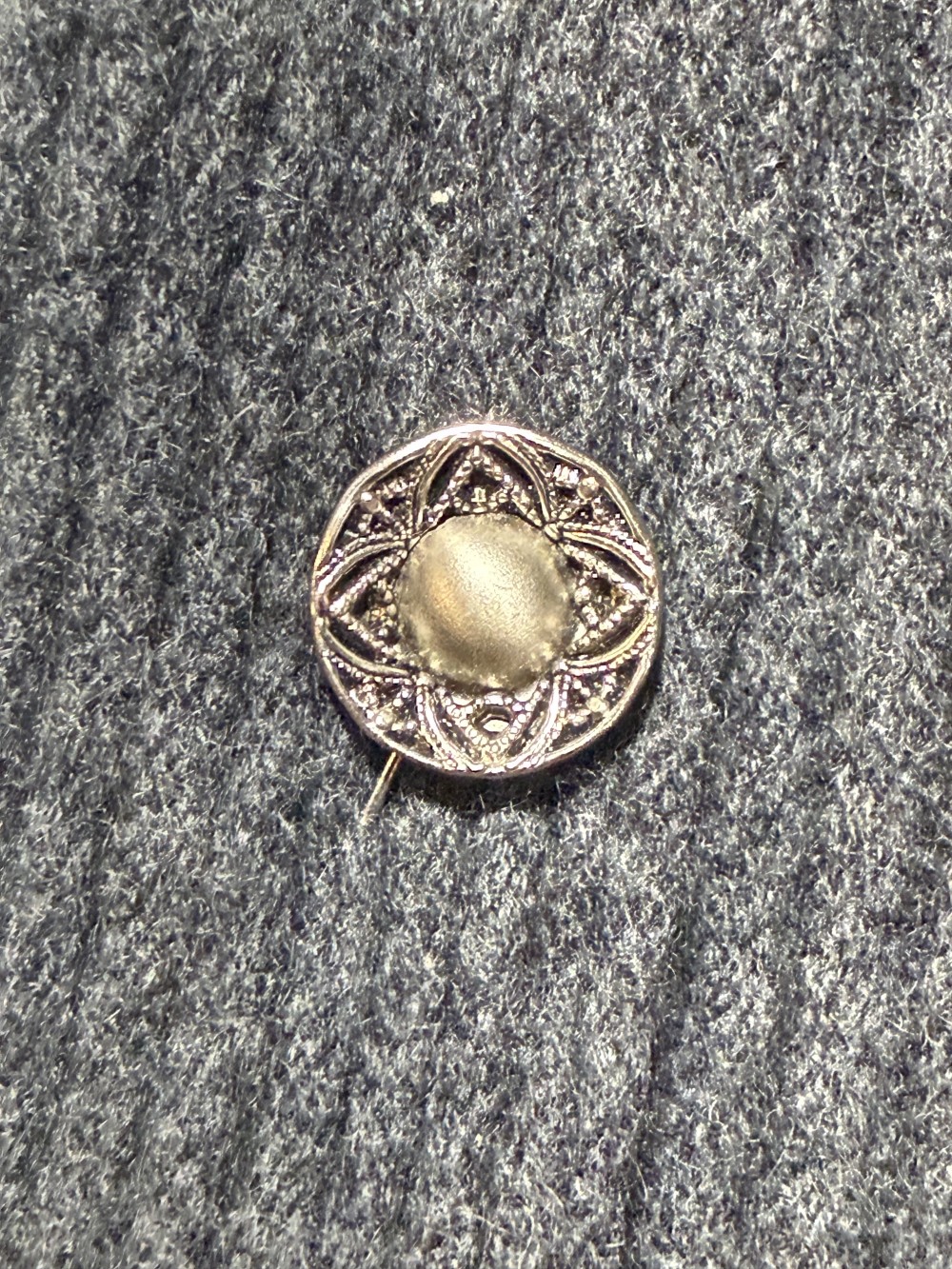 Hat Pin / Scarf Pin - Vintage Pewter Button, Lapel Pin, Hat Pins,