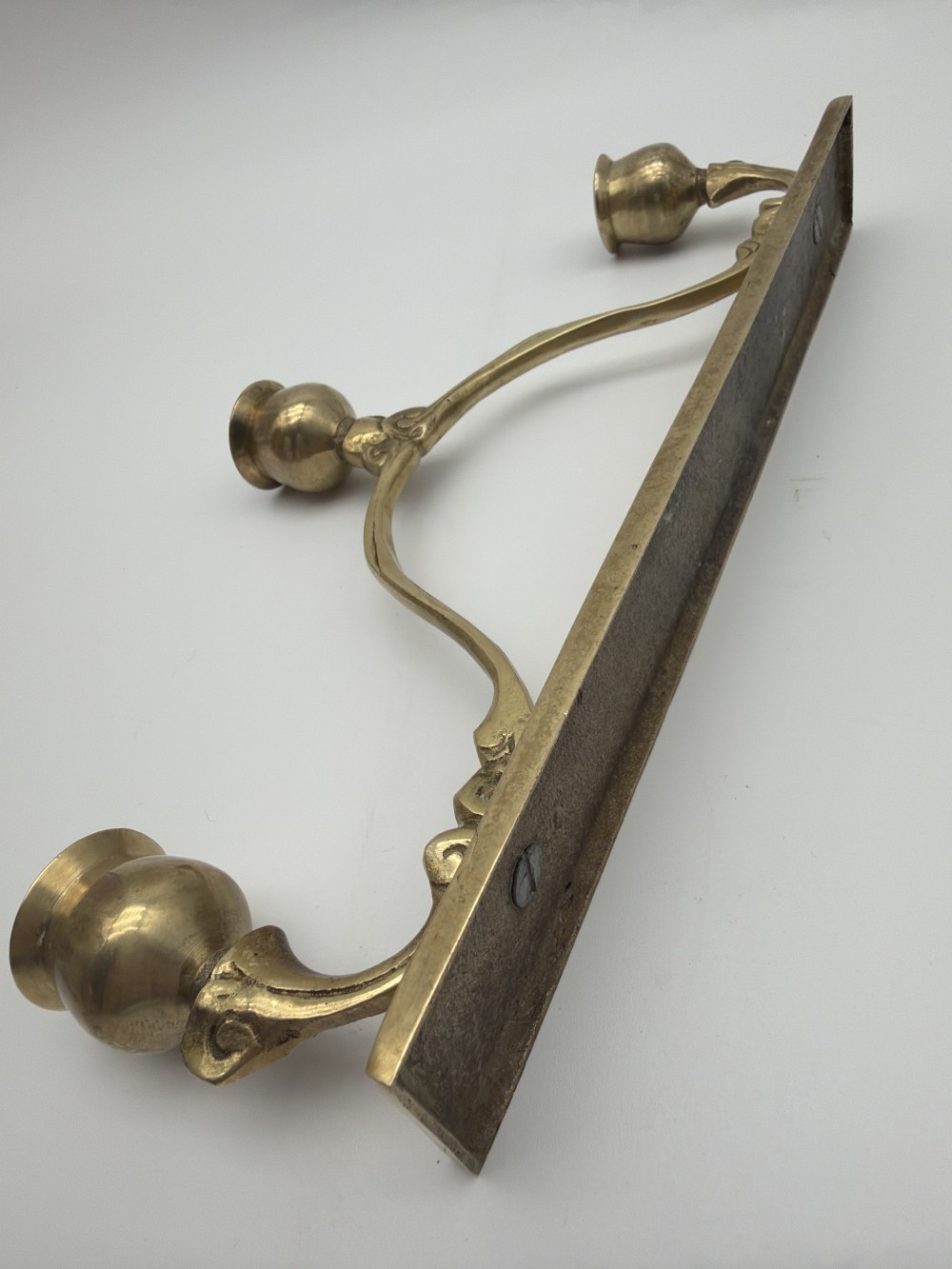 Vtg Brass Three-Light Candelabra